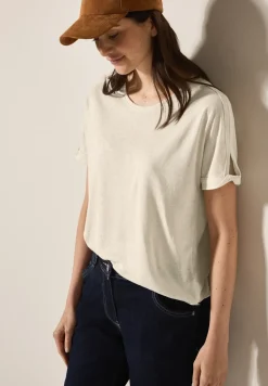 Linnen look shirt met glitter