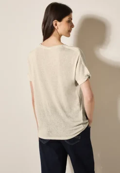 Linnen look shirt met glitter