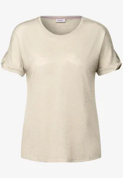 Linnen look shirt met glitter