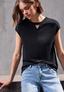 Linnen uitgesneden shirt