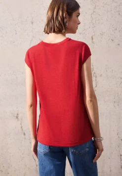 Linnen uitgesneden shirt