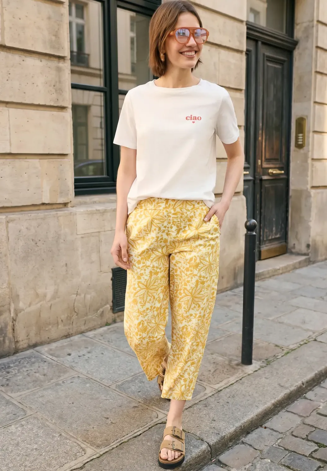 Loose Fit culottes met bloemenpatroon