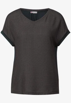 Materiaalmix V-hals Shirt