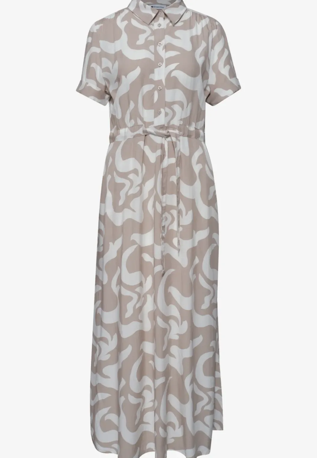 Maxi-jurk met overhemdkraag en print