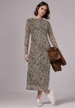 Mesh jurk met leoprint