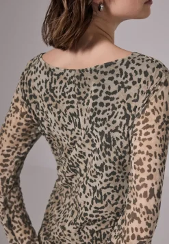 Mesh jurk met leoprint