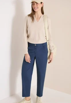 Mid Waist broek met wijde pijpen in casual pasvorm