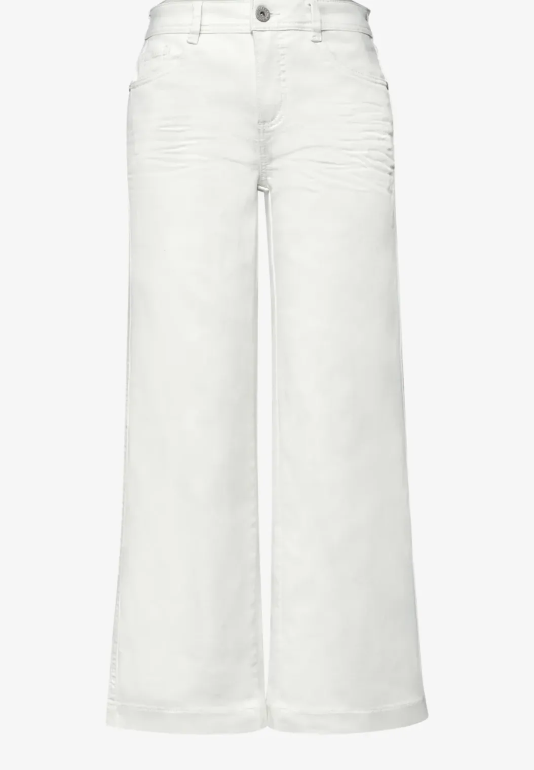 Mid Waist broek met wijde pijpen in casual pasvorm