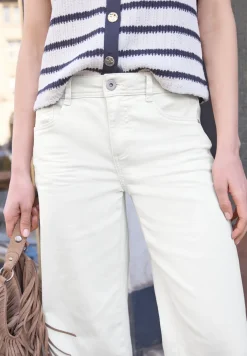 Mid Waist broek met wijde pijpen in casual pasvorm
