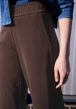 Mid Waist broek met wijde pijpen in casual pasvorm