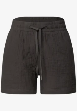Mid Waist shorts van neteldoek