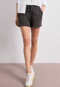 Mid Waist shorts van neteldoek