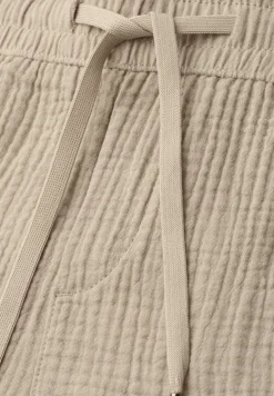 Mid Waist shorts van neteldoek