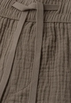 Mid Waist shorts van neteldoek