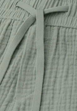 Mid Waist shorts van neteldoek