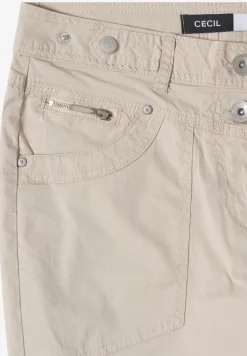 Mid Waist Slim Legs broek met omslag
