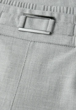 Mid Waist Slim Legs broek met gesp