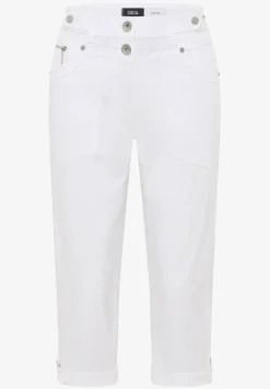 Mid Waist Slim Legs broek met omslag