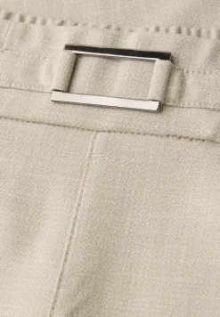 Mid Waist Slim Legs broek met gesp