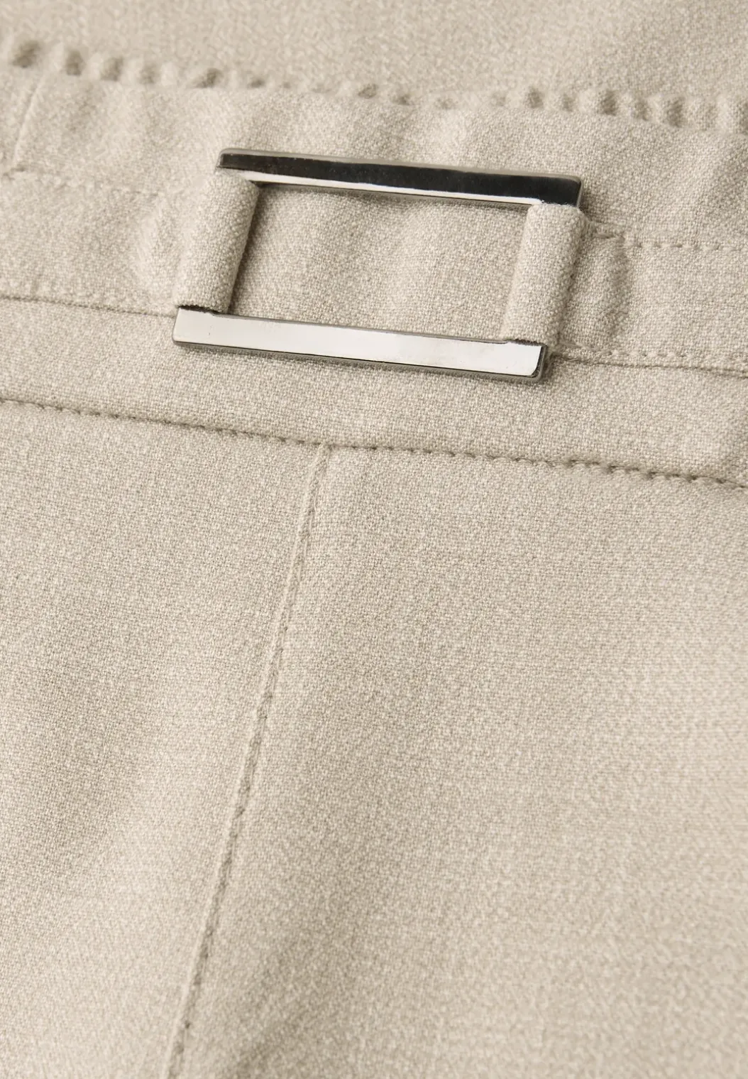 Mid Waist Slim Legs broek met gesp