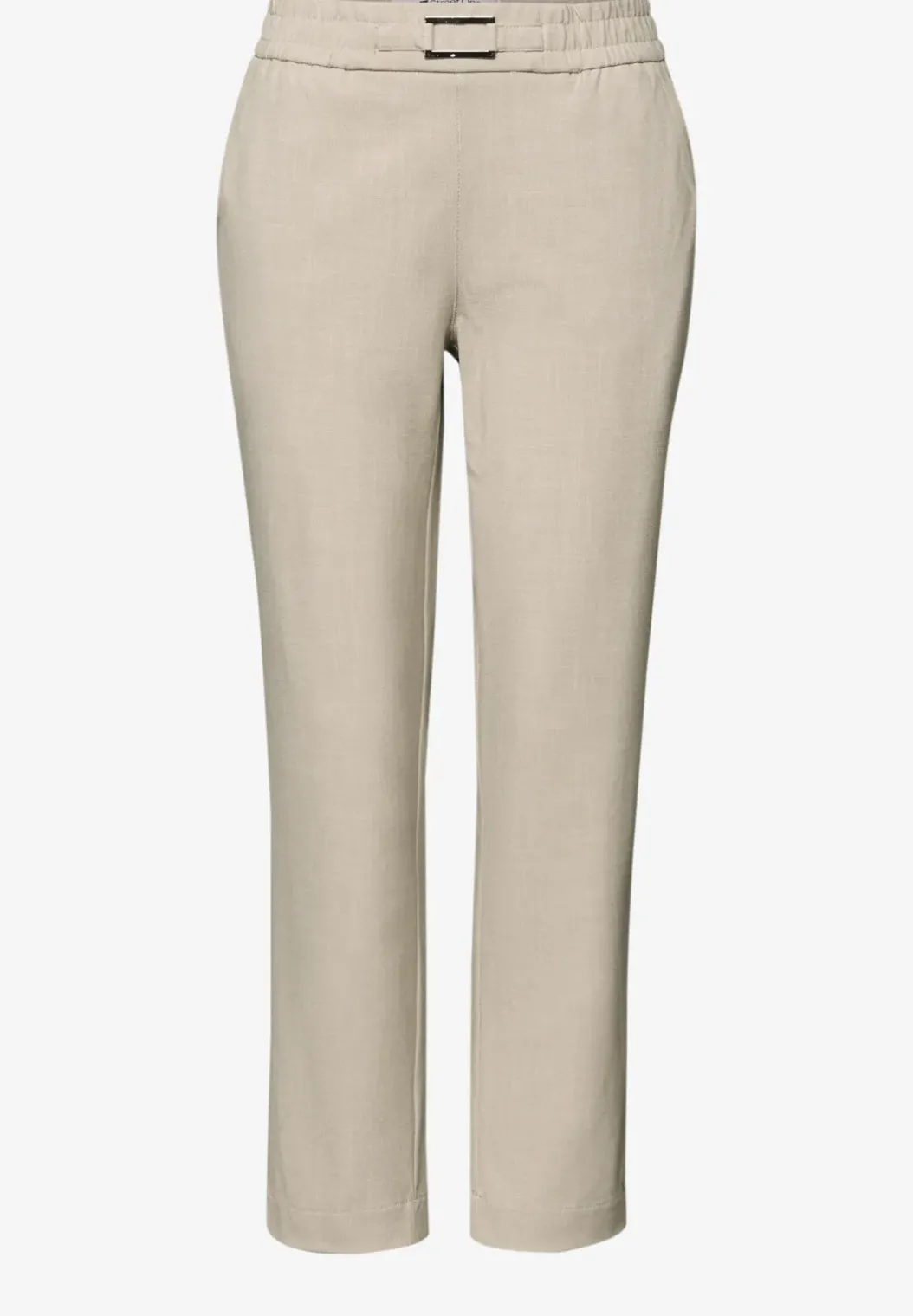 Mid Waist Slim Legs broek met gesp