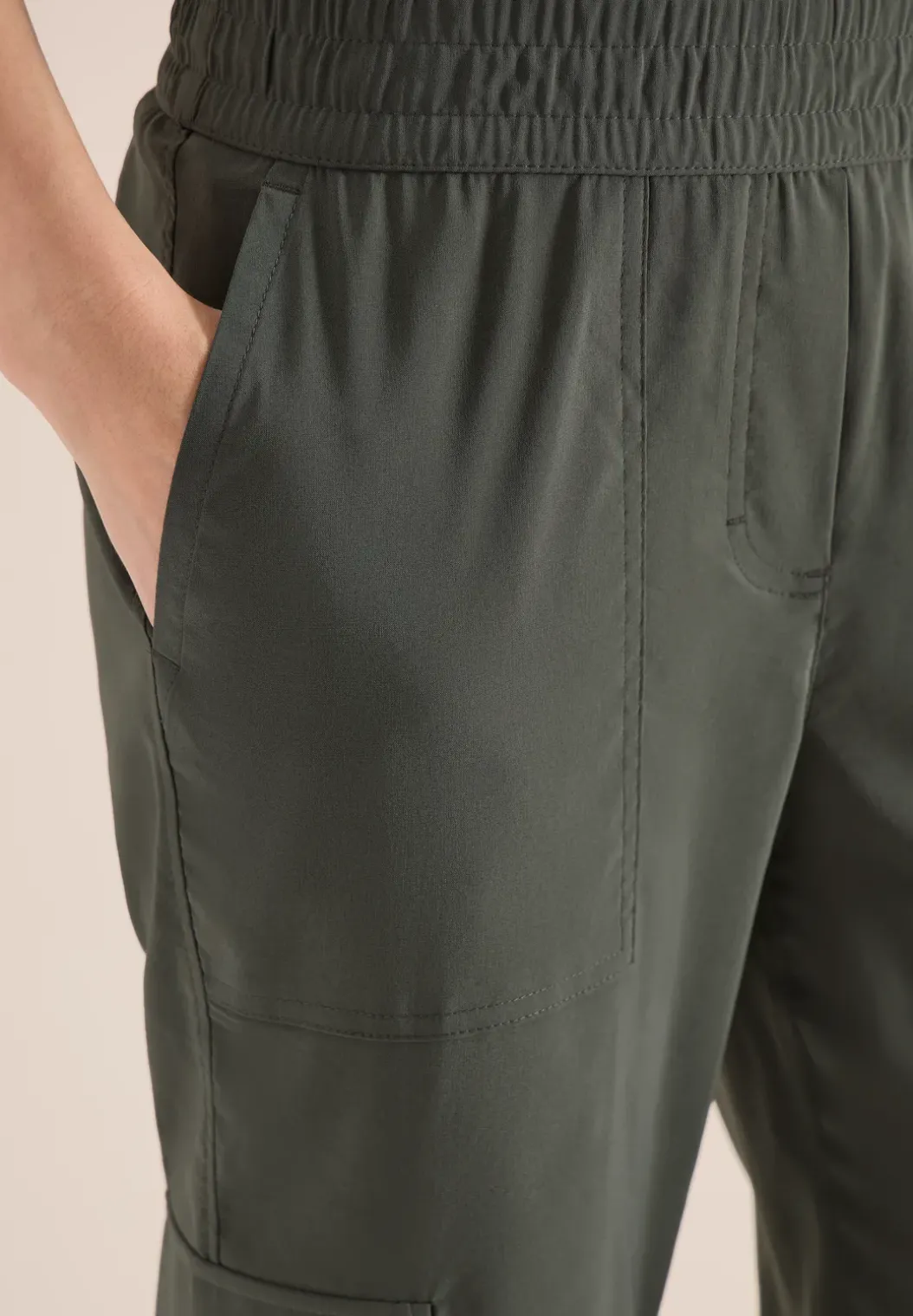 Mid Waist Slim Legs broek in cargo-look