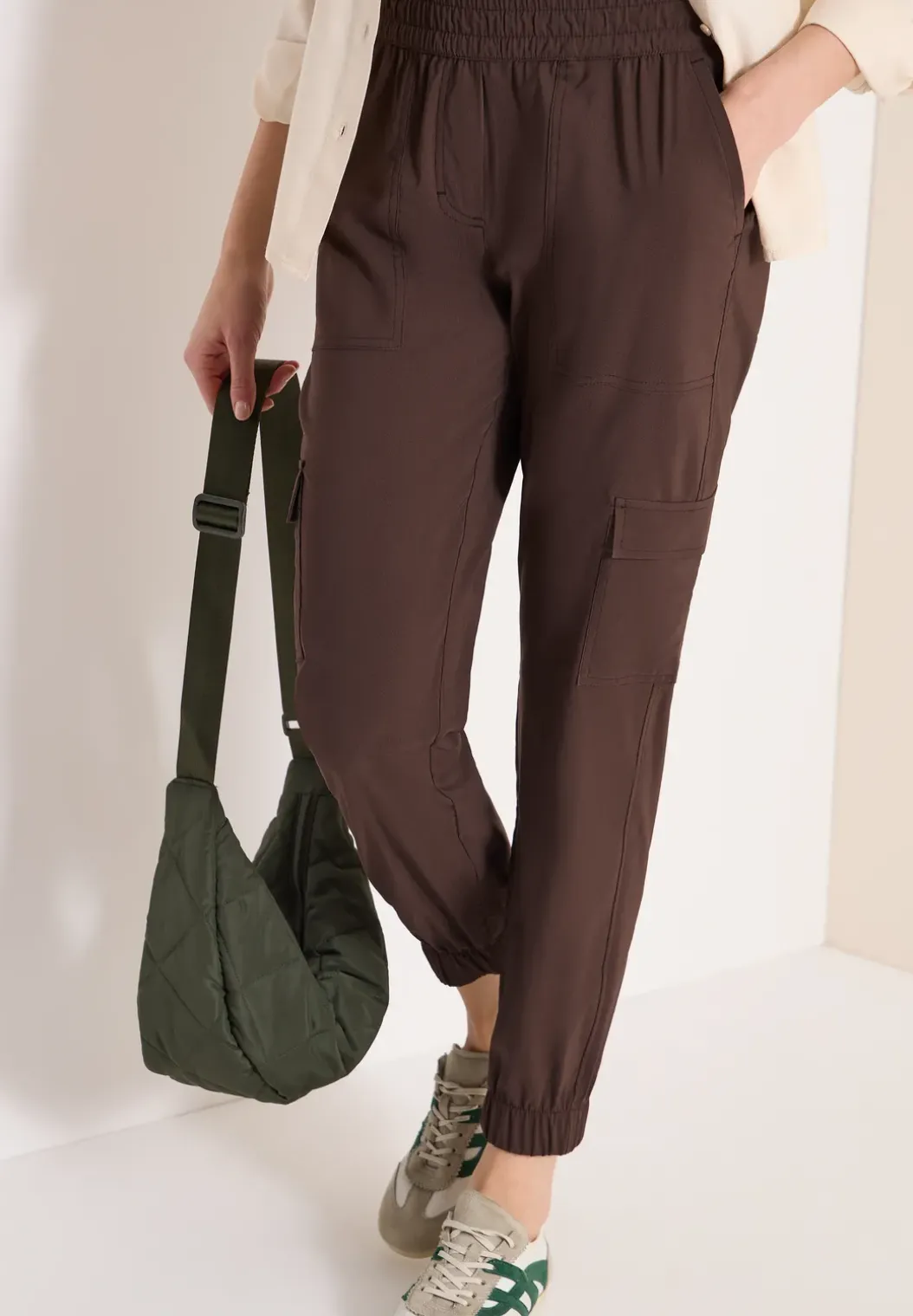 Mid Waist Slim Legs broek in cargo-look