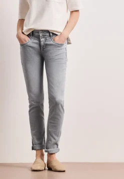 Mid Waist Slim Legs jeans met turn-up