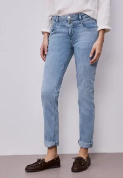 Mid Waist Slim Legs jeans met turn-up