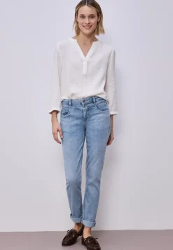 Mid Waist Slim Legs jeans met turn-up