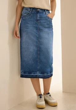 Midi denim rok