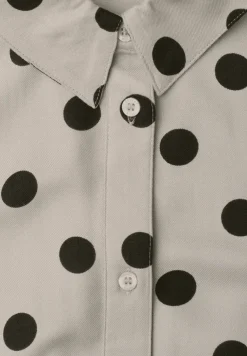 Midi-jurk met knopen en stippenpatroon