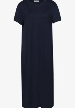 Midi-jurk met korte mouwen en splitdetail
