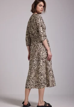 Midi-jurk met leoprint