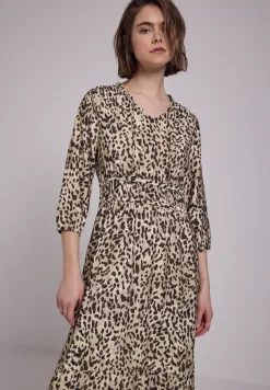 Midi-jurk met leoprint