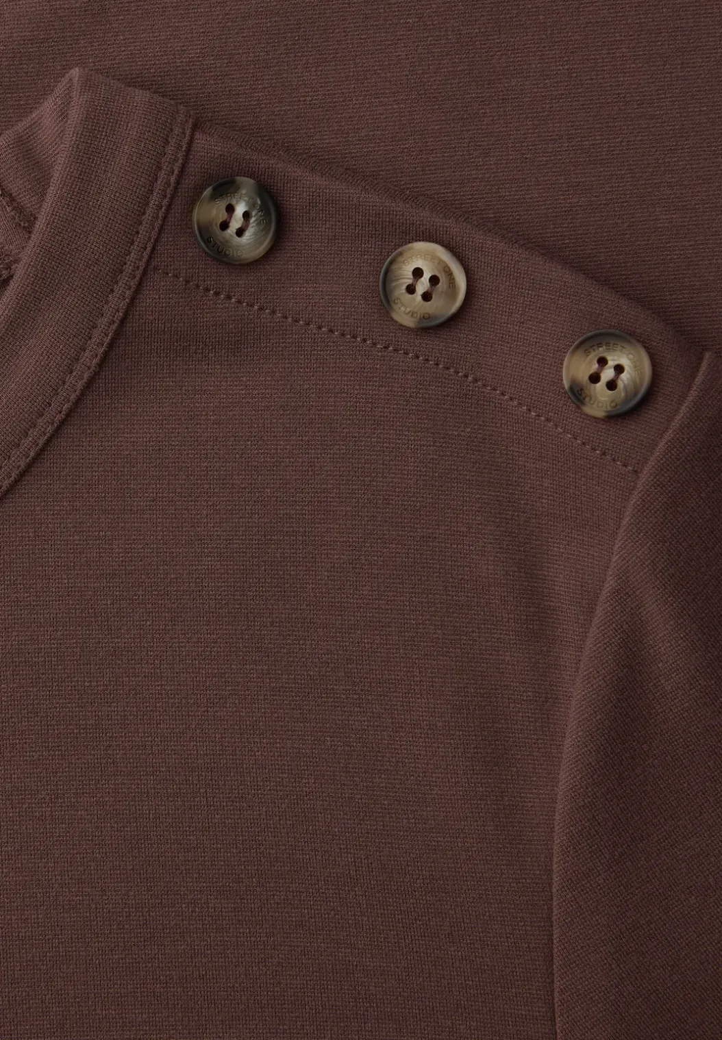 Midi-jurk met ronde hals en knoopdetail