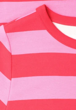 Midi-jurk met ronde hals en strepen
