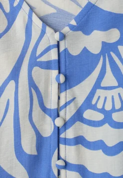 Midi-jurk met V-hals en print