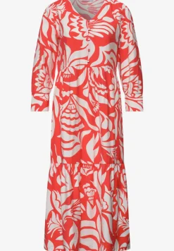 Midi-jurk met V-hals en print