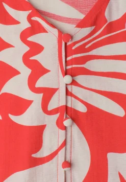 Midi-jurk met V-hals en print