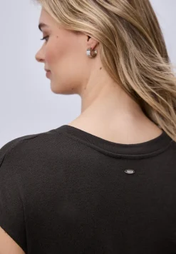 Midi-jurk met V-hals in een gebreide look
