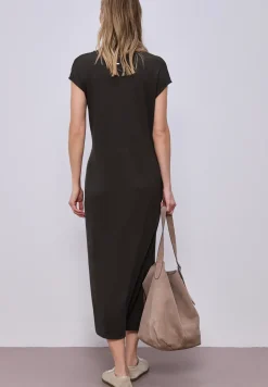 Midi-jurk met V-hals in een gebreide look