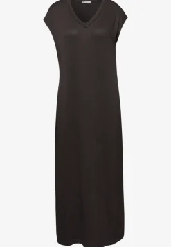 Midi-jurk met V-hals in een gebreide look