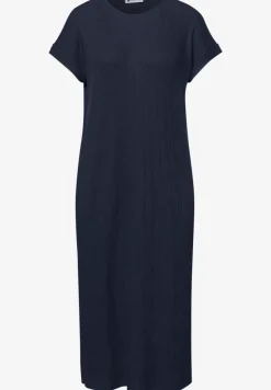 Midi-jurk van geribbelde jersey