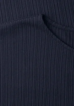 Midi-jurk van geribbelde jersey