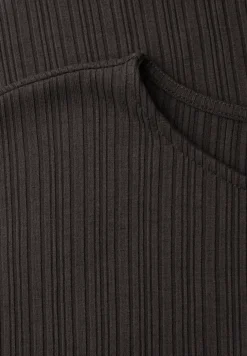 Midi-jurk van geribbelde jersey