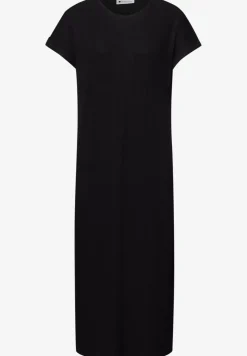 Midi-jurk van geribbelde jersey