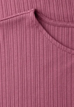 Midi-jurk van geribbelde jersey