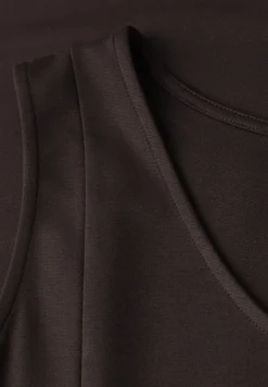 Midi-jurk zonder mouwen in effen kleur