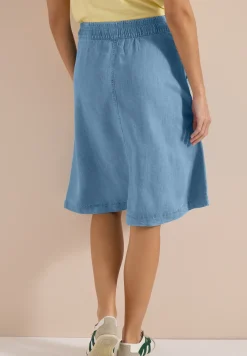 Midi-rok met denimlook zakken
